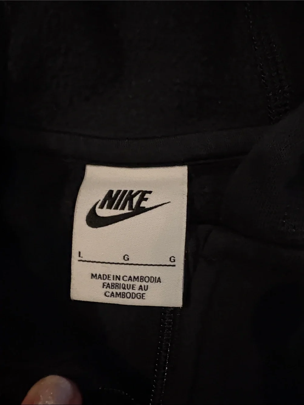 Nike Black Kids' Zip-Up Hoodie with White Logo